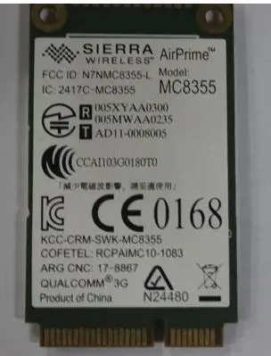 

Sierra MC8355 GOBI3000 Mini PCI-e 3G HS2430 HSPA GPS Wireless WWAN WLAN Card