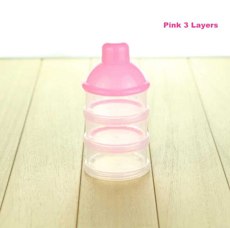 pink 3 layer 3-4-5 слоев младенца формула молока портативный контейнер для хранения кормушка дозатор порошка контейнер для путешествий 1 шт - Цвет: pink 3 layer