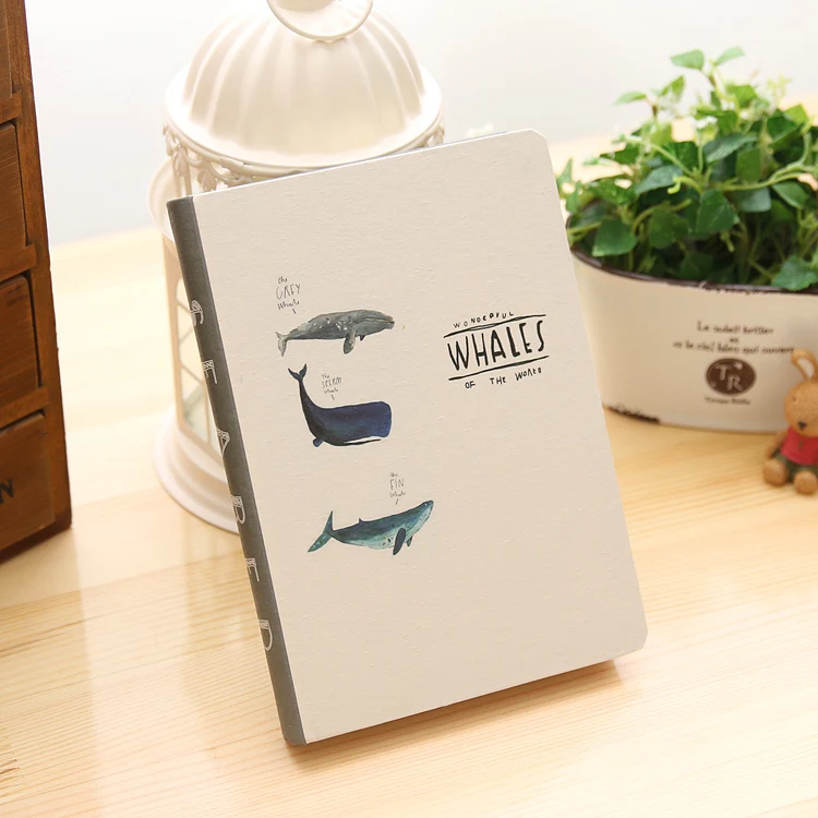 KIMCOOL 32K Whale твердый переплет блокнот цветной блокнот со страницами милые животные дневник толстый 1 шт - Цвет: B