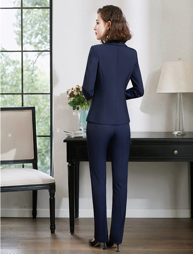 Высококачественные женские деловые костюмы из ткани с брюками карандашами и