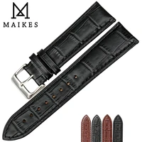 maikes new product watch accessories genuine leather watch band 22mm 20mm 24mm black watch strap mens watchband for longines