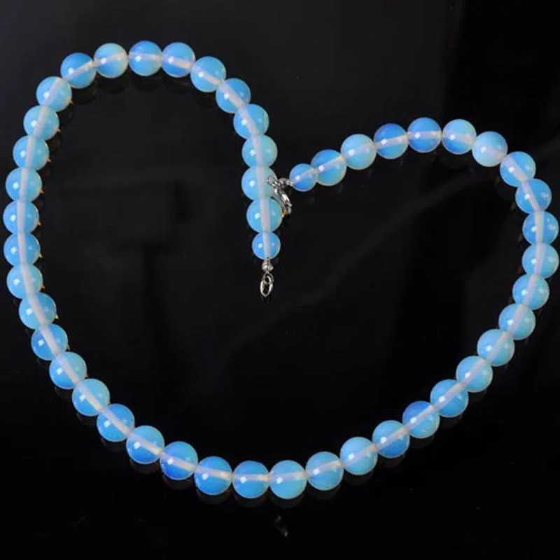 

Fashion Opal Round Beads Necklace 18 Inch Jewelry For Woman Gift F208