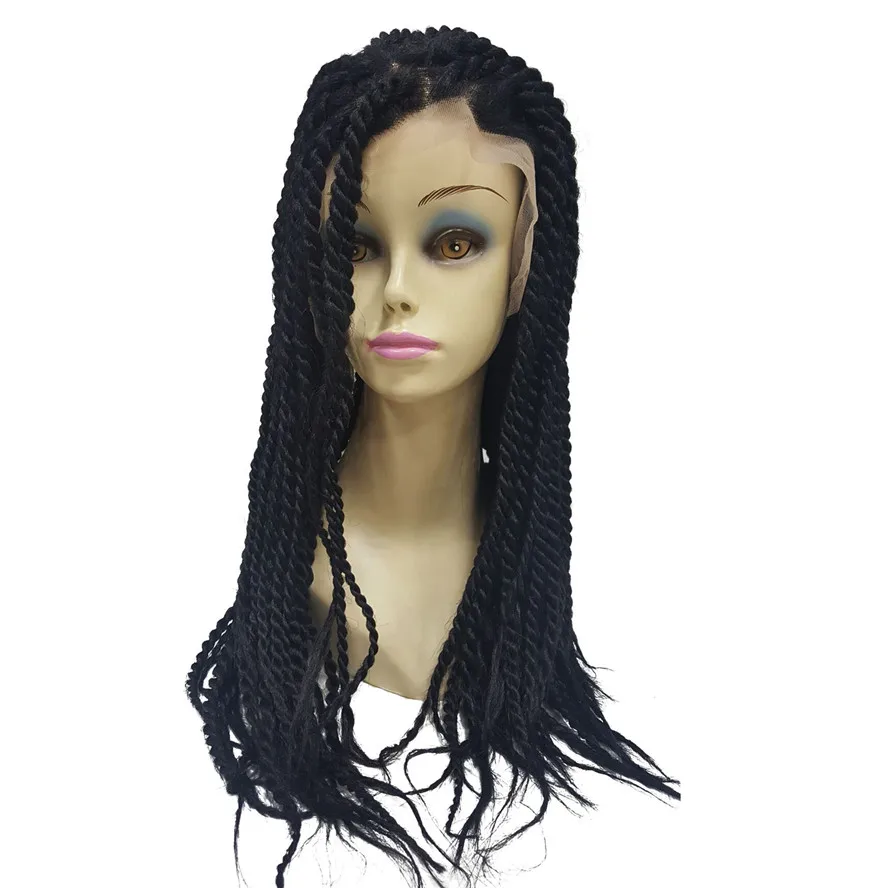 StrongBeauty Lace Front Wig braid Black Plait Hair Synthetic Braided Box Braids wigs