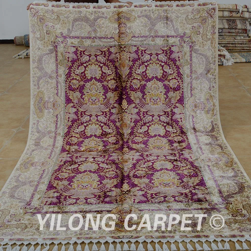 Yilong 5 6 'x 8 3' античный ручной работы персидский Тебриз ковер темно-синий