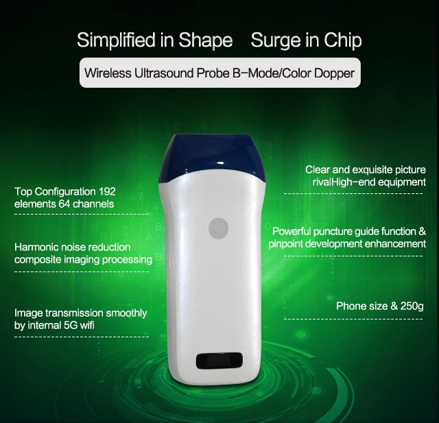 

Linear Series Wireless Probe Type Ultrasound Scanner withDeep blue head doppler oscilometer for android IOS tablet mini pc