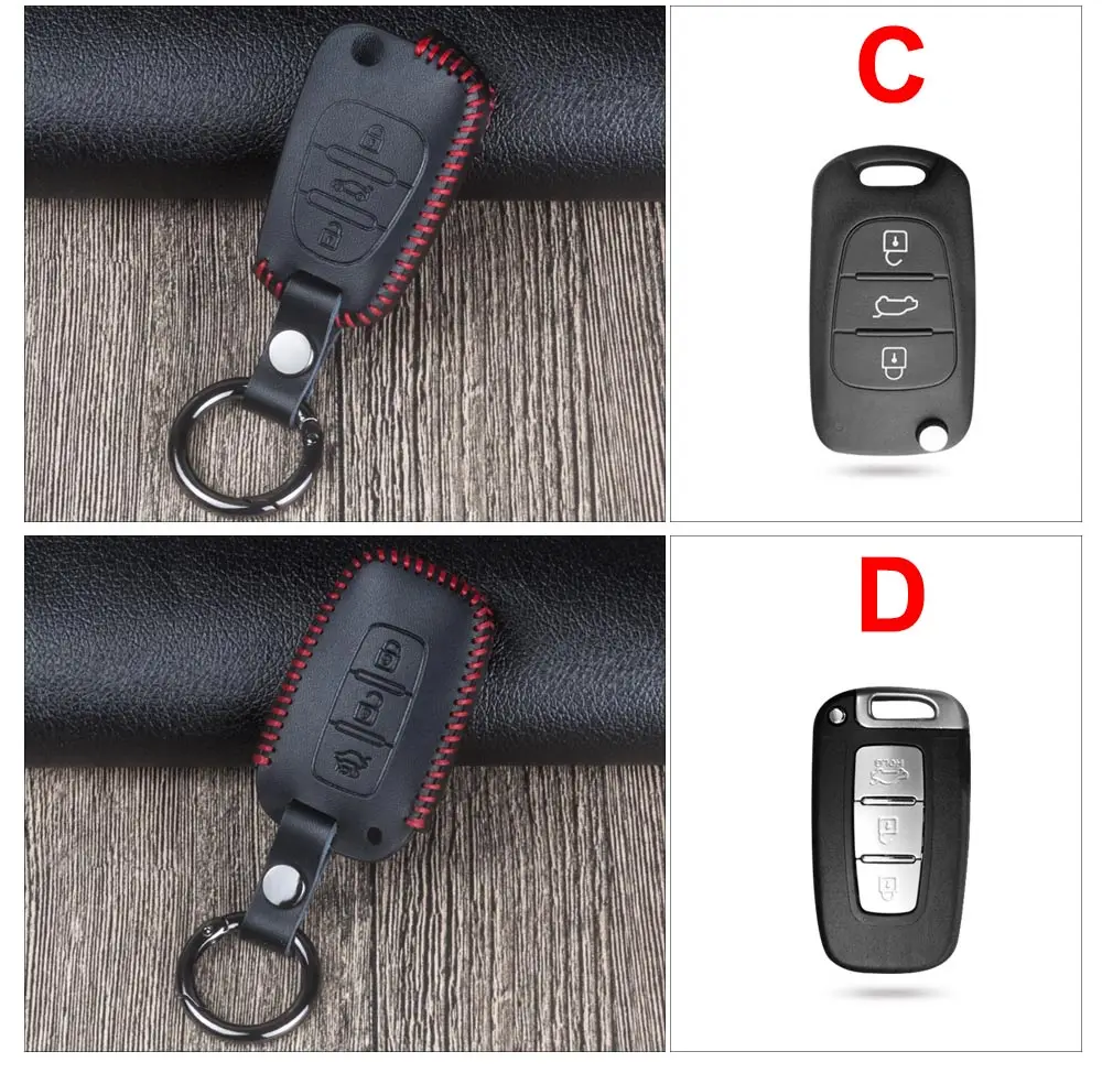 Кожаный чехол для дистанционного ключа для Kia Rio K2 Sportage Cerato K3 Optima K5 Ceed Sorento Soul Forte Sportage R 2011