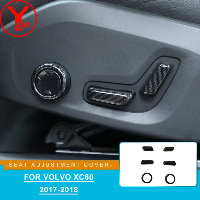 

ABS carbon fiber car seat adjustment button For volvo xc60 2018 accessories interior car parts For volvo xc60 2019 2017 YCSUNZ
