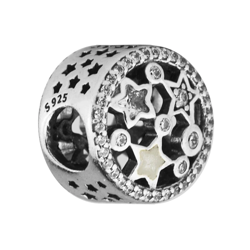 

Fits For Pandora Charms Bracelets Illuminating Stars Beads with Clear CZ 100% 925 Sterling-Silver-Jewelry Free Shipping