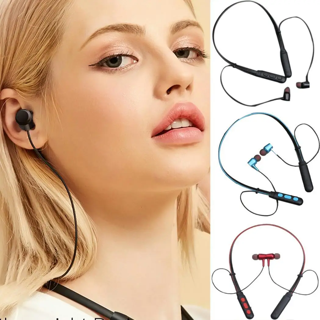 Беспроводная bluetooth гарнитура с креплением на шею магнитное притяжение