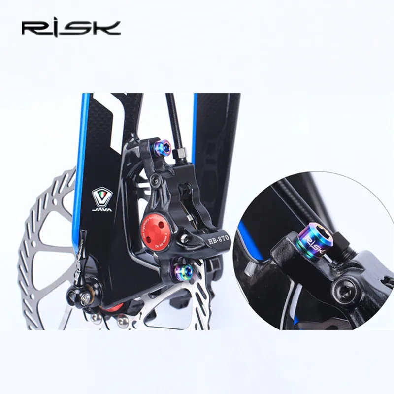 4pcs Disc Brake Screws Titanium MTB Mountain bike M6*18/M6*20mm Bolts Clamp With Gasket Stigma Cone Head | Спорт и развлечения