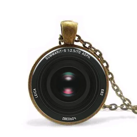 Винтажное ожерелье с объективом фотокамеры художественная фотоподвеска