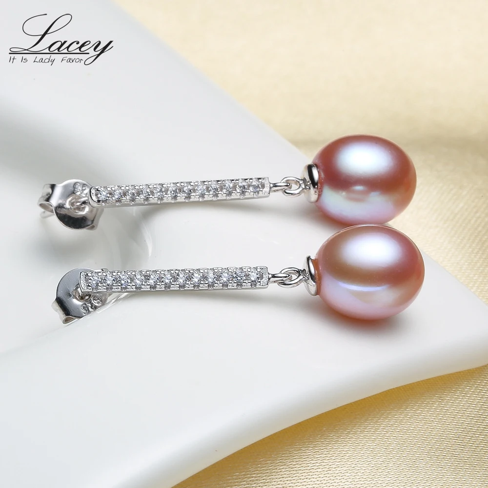 

LACEY Top Quality Pearl Earrings For Women 100% Real Genuine Pearl Drop Earrings Jewelry 925 Sterling Silver Earrings