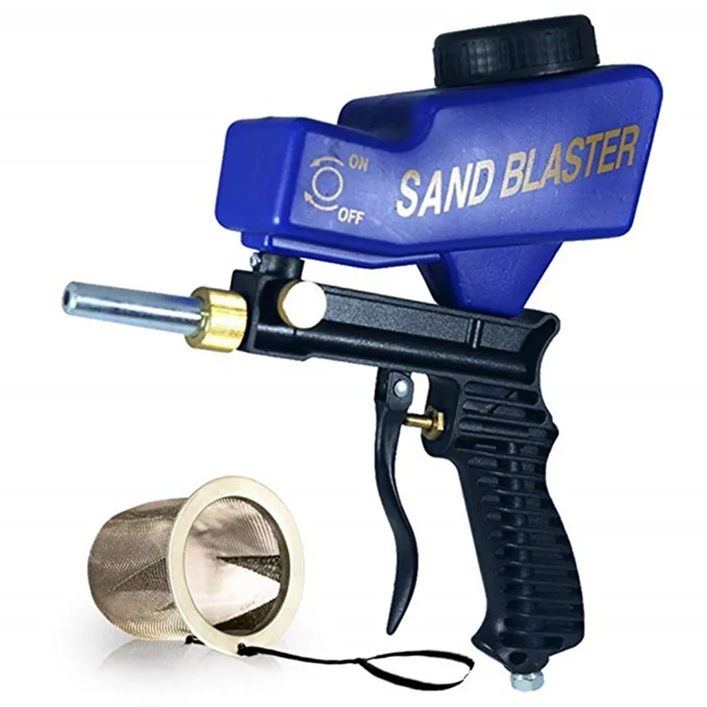 Portable Gravity Sandblasting Gun Pneumatic Set Rust Blasting Device Small Sand Machine Site tool battlefi | Инструменты