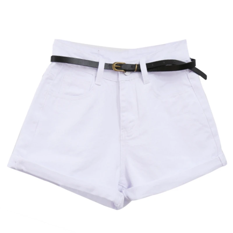 W Женские летние джинсовые шорты в стиле ретро с высокой талией, свернутые джинсовые шорты с карманами, новое поступление - Цвет: W