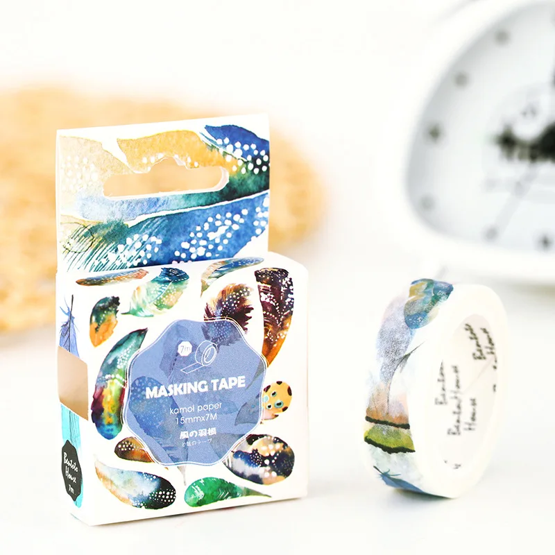 Декоративная Васи лента с летающим пером самодельная наклейка для скрапбукинга