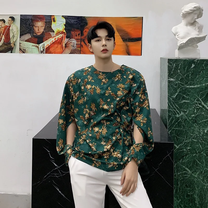 

M-XL! Spring designer alternative cuffs straps retro vintage solid color shirt tide brand men's loose long-sleeved shirt .