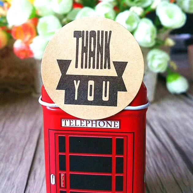 90 шт./лот Zakka ручной работы стиль 9 дизайн винтажная крафт-бумага спасибо круг печать наклейка диаметром 4 см круглая Бумага Упаковочная этикетка
