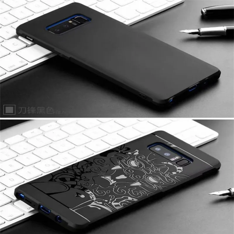 For Samsung Note 8 Case Luxury 3D Carved Dragon Soft Silicone Back Cases galaxy note Cover for Note8 N950 |