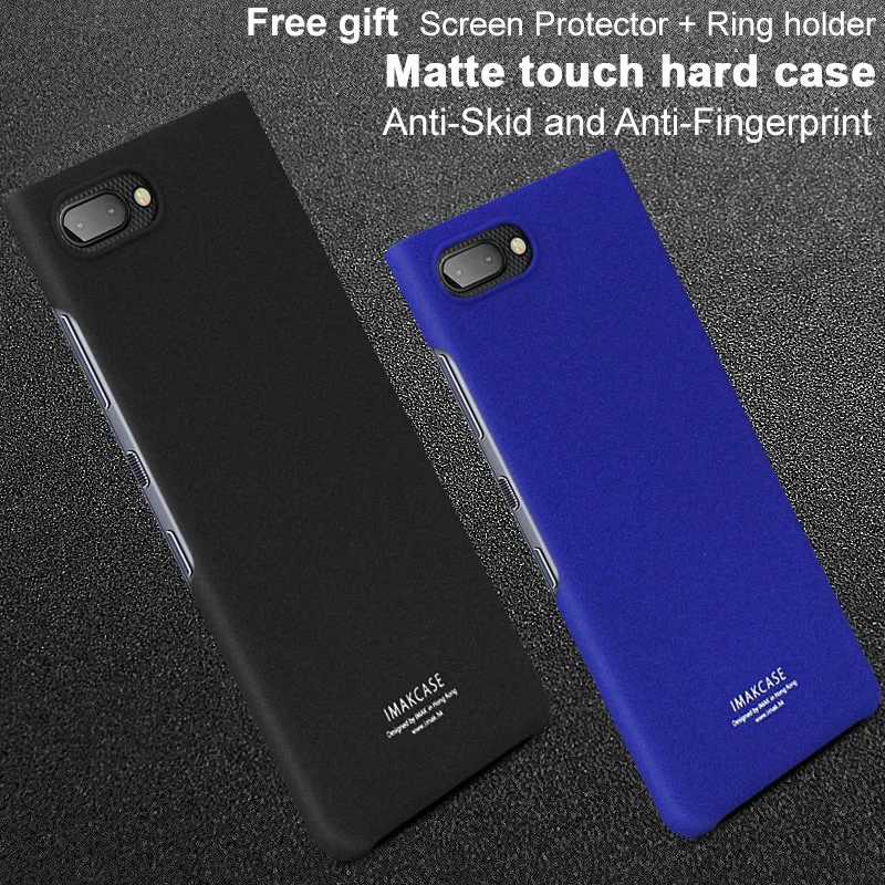 IMak For BlackBerry KEY2 LE Case Cover Hard PC Plastic Matte Slim BBE100-1 + Screen Protector Ring Holder |