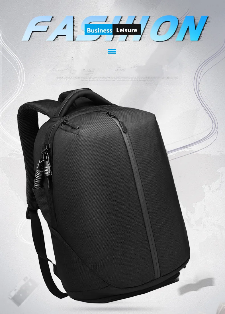 OZUKO, мужской рюкзак для ноутбука 1680D, Оксфорд, USB зарядка, рюкзак для путешествий, Противоугонный, водонепроницаемый, на молнии, для фитнеса, сумка, обувь, карман, Новинка