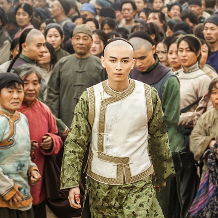 Shen XingYi Embroidery Male Costume 2 Designs Late Qing Dynasty Rich Men's Long Gown for Latest TV Play Nothing Gold Can Stay |