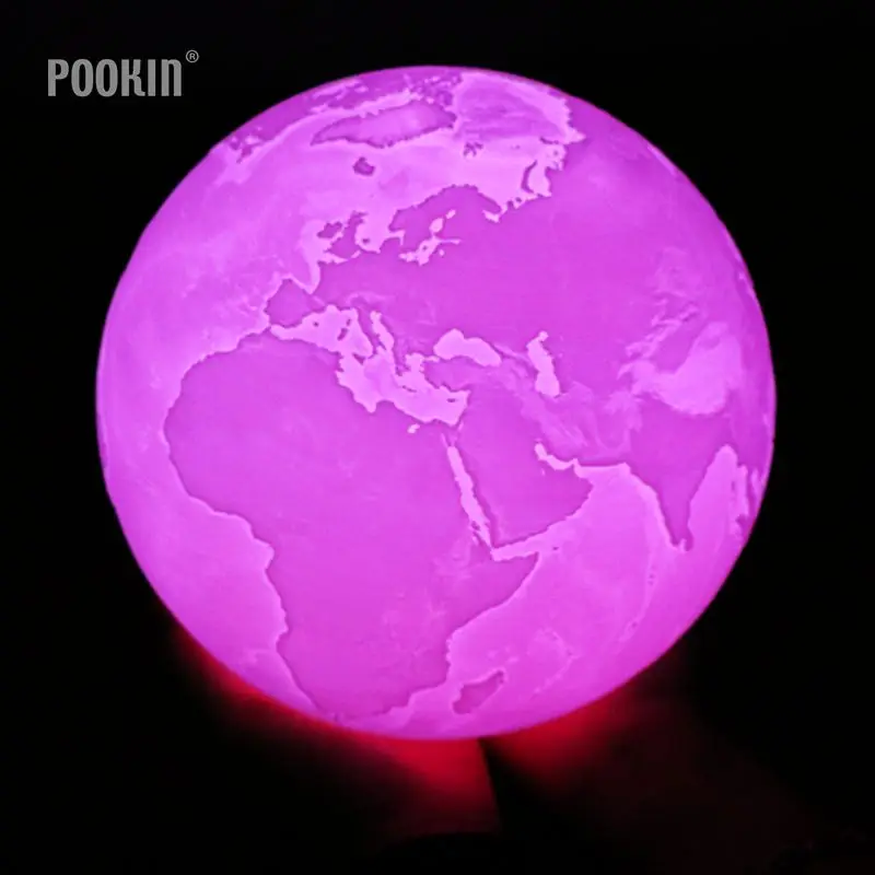 Перезаряжаемый цветной ночник с 3D принтом дистанционное управление/сенсорный