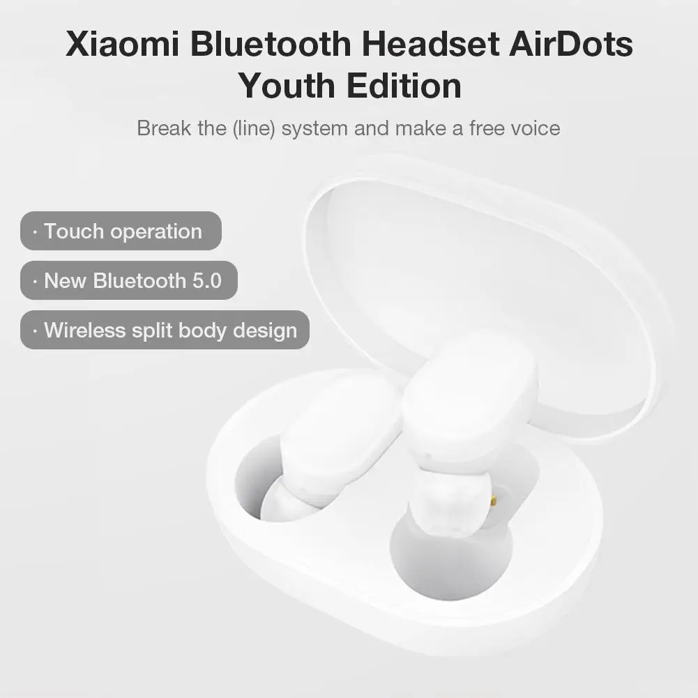 Универсальные bluetooth-наушники для Xiaomi Airdots Youth Version, Спортивная портативная гарнитура для AirDots Youth, белая гарнитура