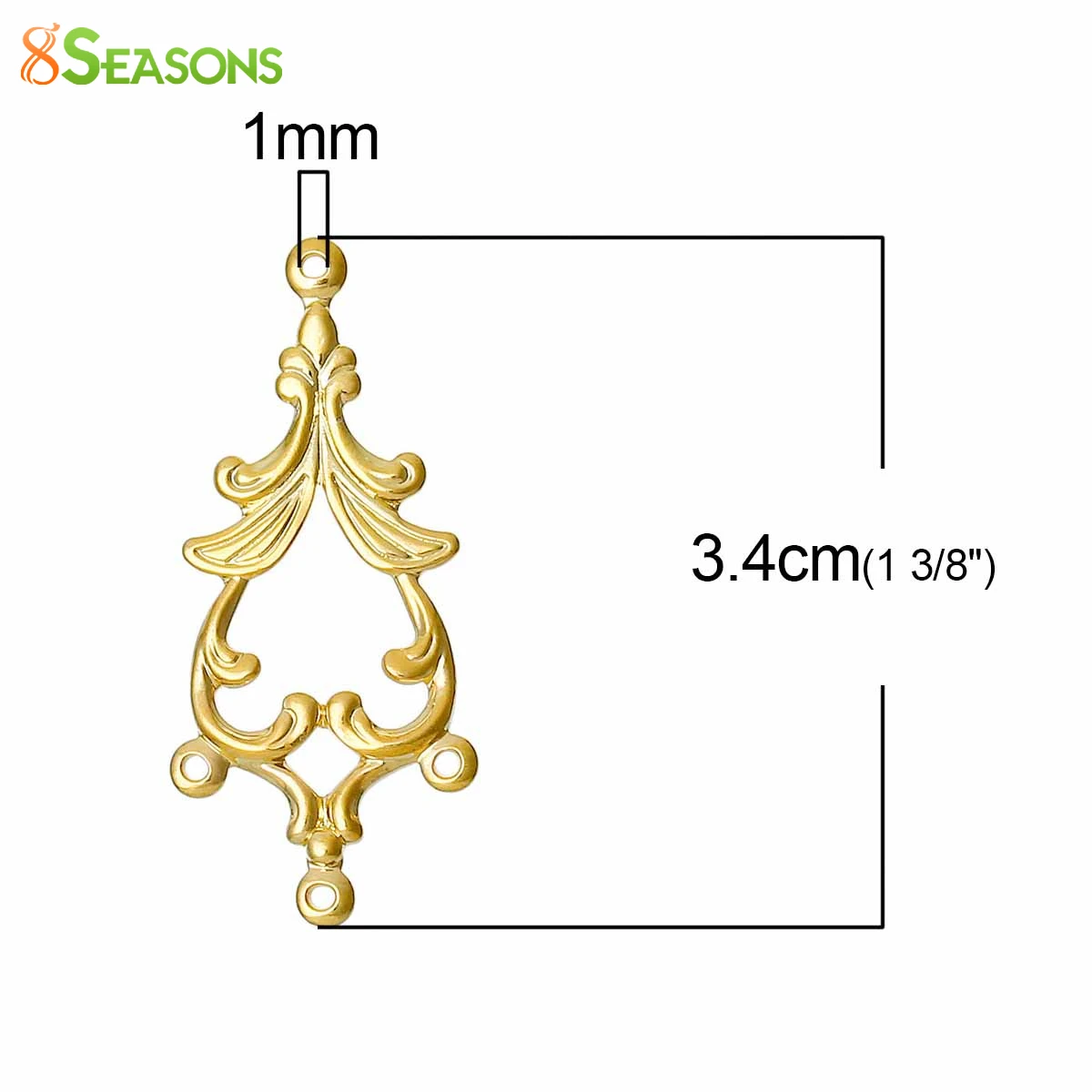 8 сезонов латунь Филигранное тиснение соединители для люстры КАПЛЕВИДНАЯ капля