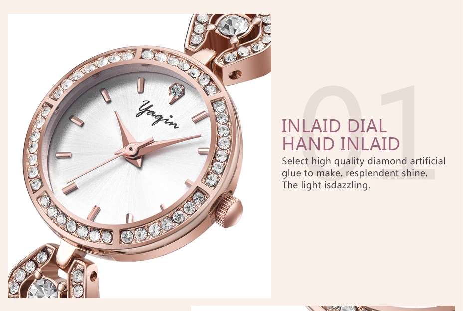 YAQIN женские модные часы Reloj Mujer из нержавеющей стали женские кварцевые часы женские водостойкие часы-браслет Relogio Feminino