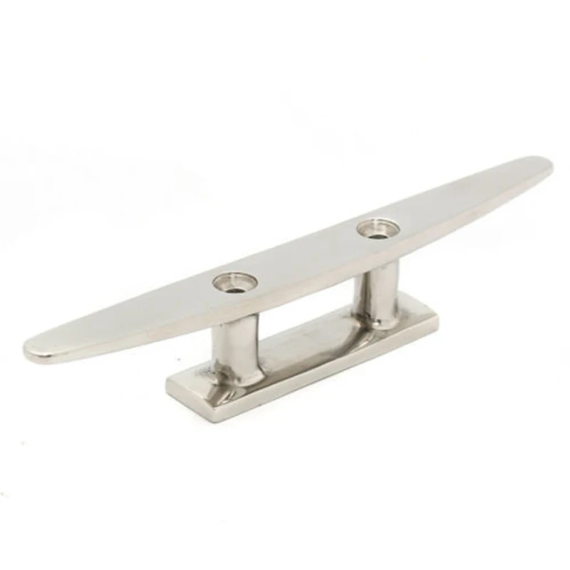 1 pcs 4&quot Marine Boat Flat Top Low Cleat Deck Silhouett 316 Stainless Steel Hardware GW |