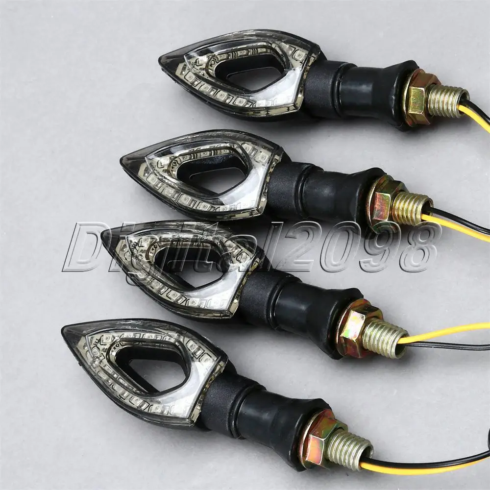 Yetaha 4Pcs Motorbike Turn Signal Indicators Universal 12 LED Motorcycle Amber Light Blinker Lights lamp For Honda Yamaha |