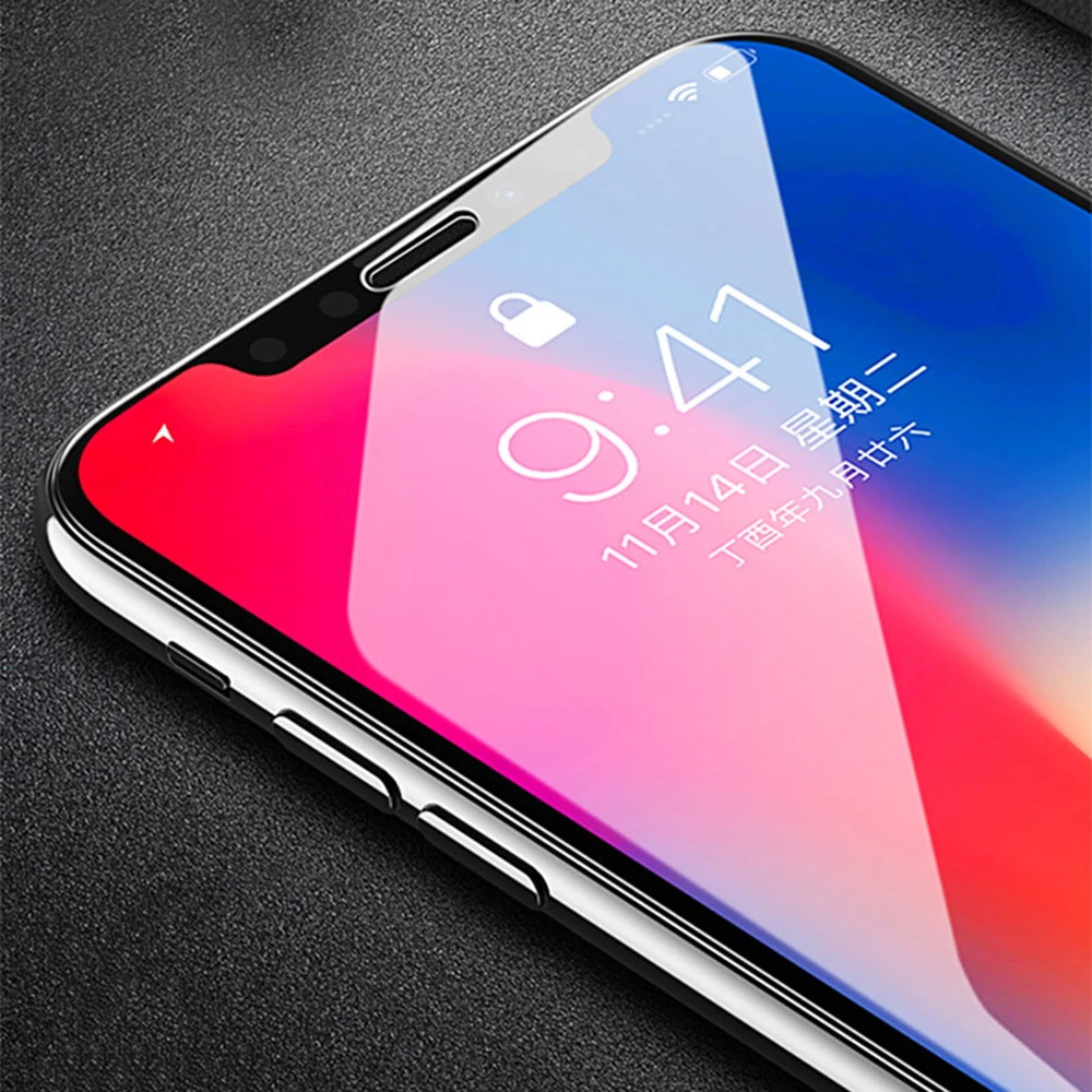 Для iphone X Закаленное Стекло Пылезащитная защита от отпечатков пальцев прозрачное