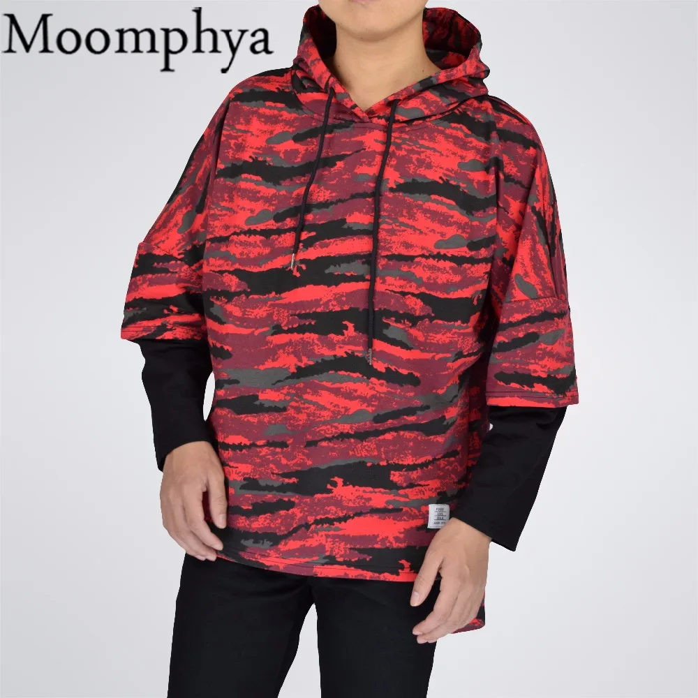 Moomphya/Новинка 2017 года осень зима Для мужчин заниженной линией плеч толстовки