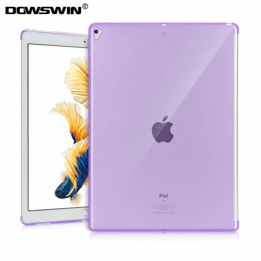 purple Чехол для ipad pro 12,9, мягкий силиконовый чехол из ТПУ для ipad pro 12,9, задняя крышка, совместимая с клавиатурой - Цвет: purple