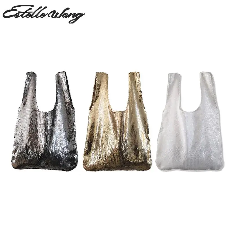 Сумка тоут женская с блестками в японском стиле|Сумки ручками| |