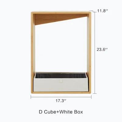 ZEN'S BAMBOO Cube система хранения комод шкаф соединяется с тканью Органайзер коробка - Цвет: White D