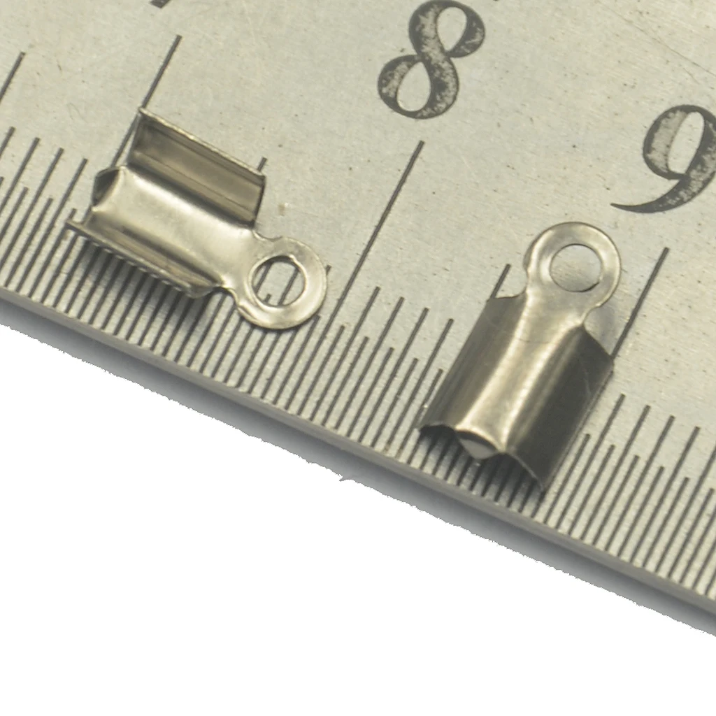 

100pcs Fold Over Cord Ends for Leather Jewelry Findings 10 x 4.5mm Terminators End Tips for Jewellery Making