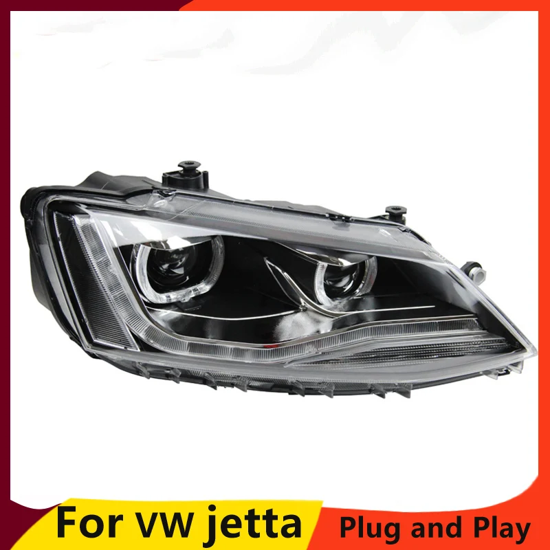 

KOWELL Car Styling For vw jetta headlights For VW jetta MK6 head lamps with LED guide car styling bi xenon lens parking