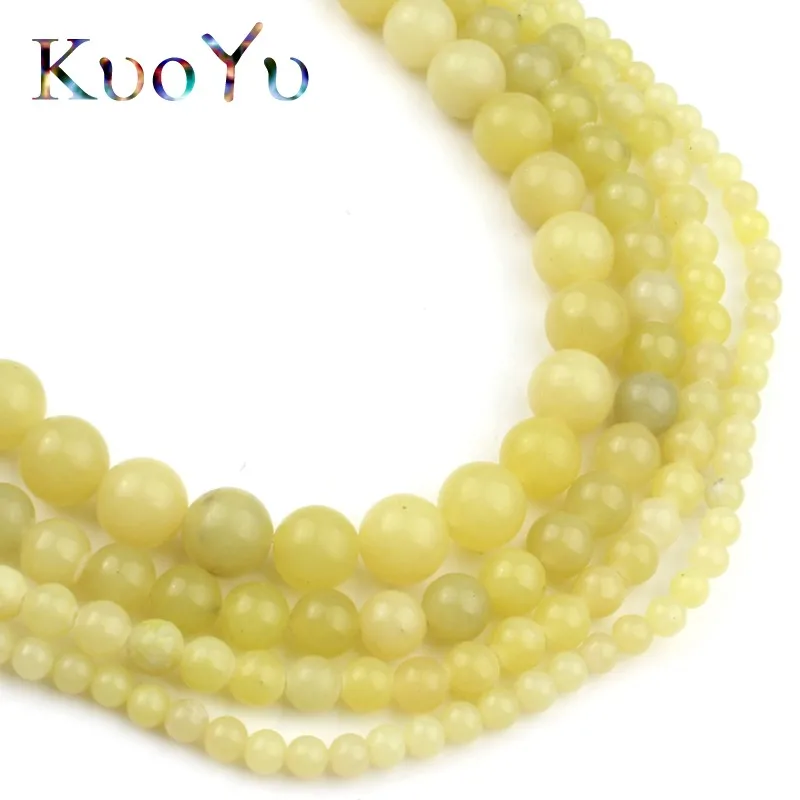 Бусины из нефрита круглые бусины натурального камня лимонного цвета россыпью
