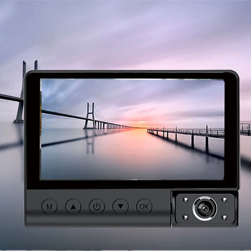 ANSTAR 4''Car DVR 1080P 3 объектив вида видео Регистраторы внутри автомобиля до и после