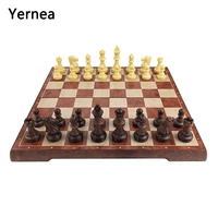 yernea new magnetic folding chess game set plastic chess checkers folding chessboard table games entertainment gift