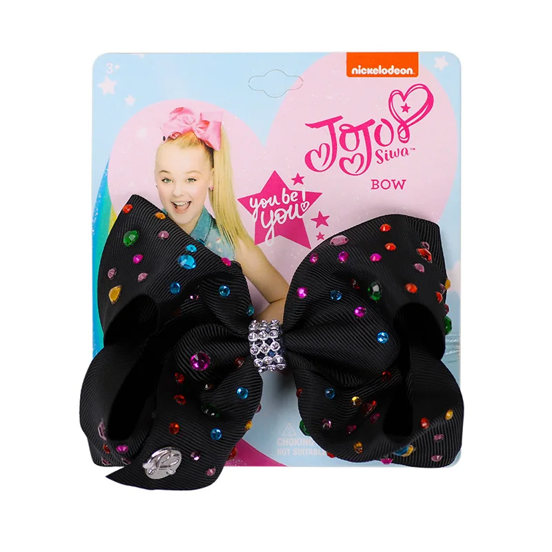 " Pretty Jojo Siwa со стразами для девочек с зажимами для принцессы Jojo банты бант ручной работы украшение для волос вечерние сувениры - Цвет: 14