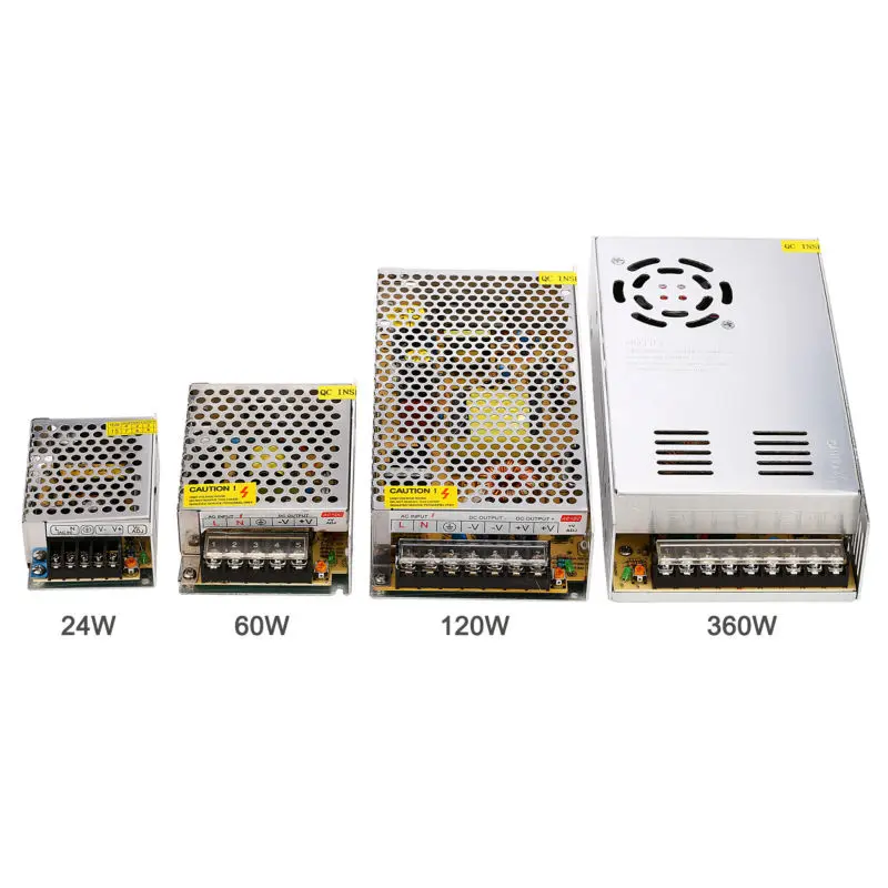 

LED Driver 12V Switching Power Supply Adapter Transformer 24W 60W 80W120W 360W Aluminum for LED Strip Light Ribbon Linghting.