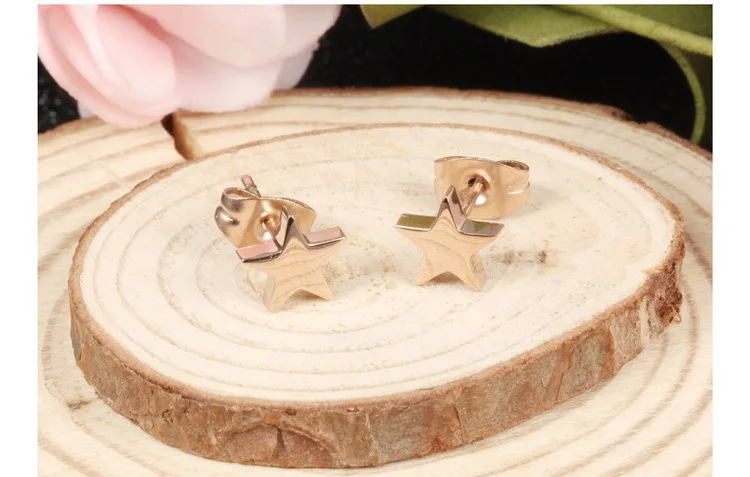 Горячие продажи изысканный Titanium стали пентаграмма серьги стержня для женщин