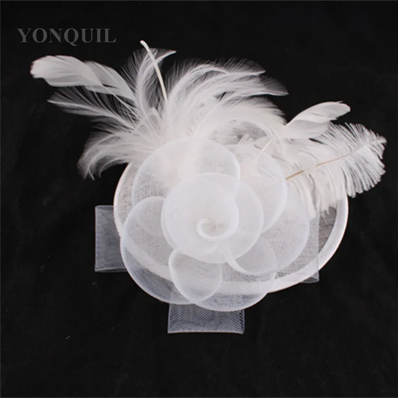 

Party Headwear Women Vintage Fascinators With Veils Linen Pillbox Hats 2020 New Fancy Feather Ladies Church Cocktail Headpieces