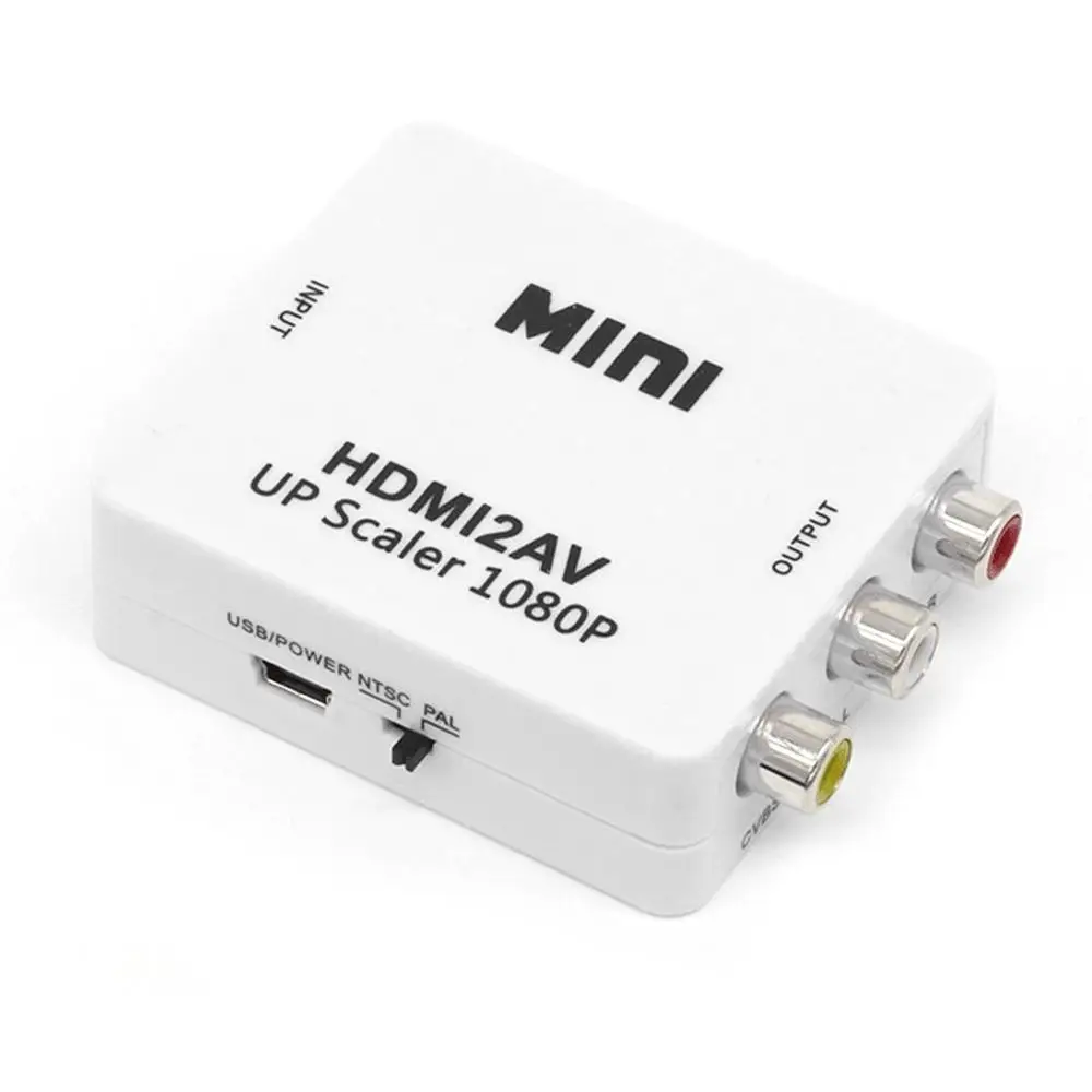 white 1080P HDMI Mini VGA к RCA AV композитный адаптер конвертер с 3,5 мм аудио VGA2AV/CVBS+ аудио к ПК HDTV конвертер - Цвет: white