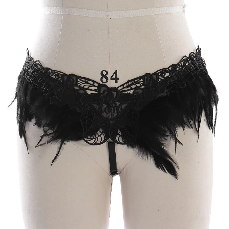 Black L0014 Сексуальное женское нижнее белье с высокой подвязкой, женские трусики-стринги, золотые, экзотические, Бурлеск, вечерние, для косплея, для танцев - Цвет: Black L0014