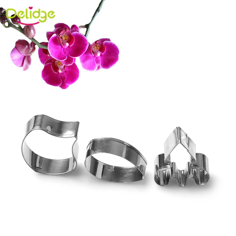 Delidge 3 шт./компл. Нержавеющая сталь для нарезки печенья в виде 3D Орхидея Бабочка печенье инструменты для украшения тортов из мастики десертный инструмент для выпечки