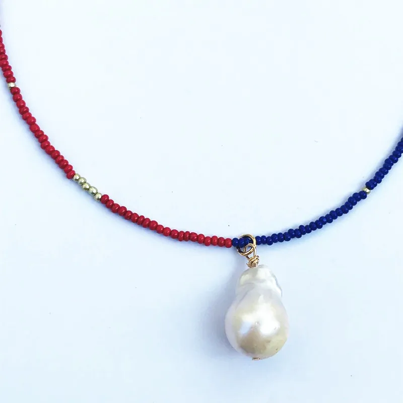 Богемное ожерелье с жемчужной подвеской чокер неокисляемый joyeria mujer bizuteria moda