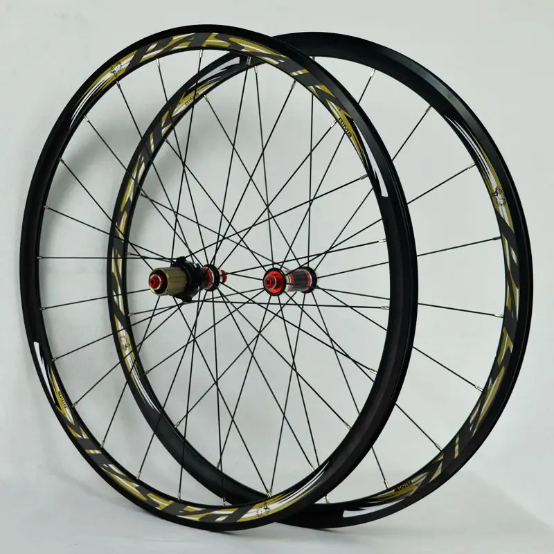 

700C Carbon Fiber Wheels Road Bike Bicycle Wheel Light Carbon Wheelset V/C Brakes 30/40MM Rim direct-pull stainless steel spoke
